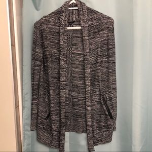 Black and white knit cardigan